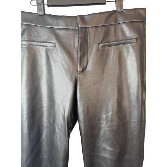 Zara Large Faux Leather Black Pants Wide Leg - Picture 6 of 16